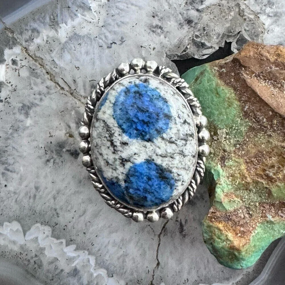 Sterling Silver Southwestern Style Teardrop K2 Jasper Ring Size 9 For Women
